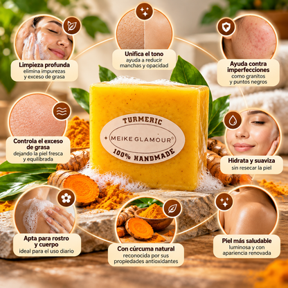 Jabón de Cúrcuma 2x1 🌿 ¡Un toque natural para tu rutina de cuidado