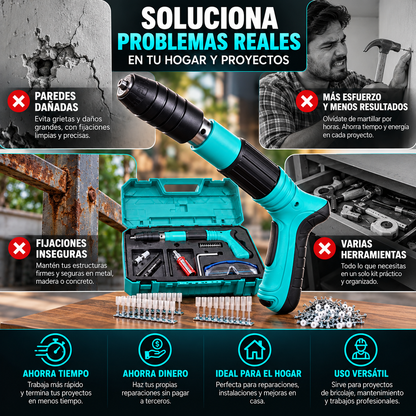 Pistola Remachadora De Clavos- Más orden, menos piezas perdidas🔧