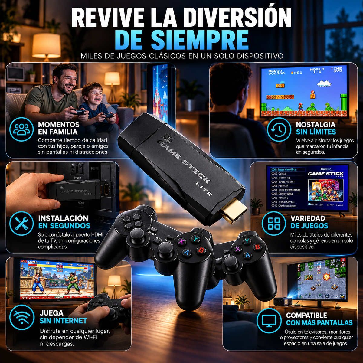 Consola gamer retro- los clásicos de siempre, la diversión de hoy 🎮