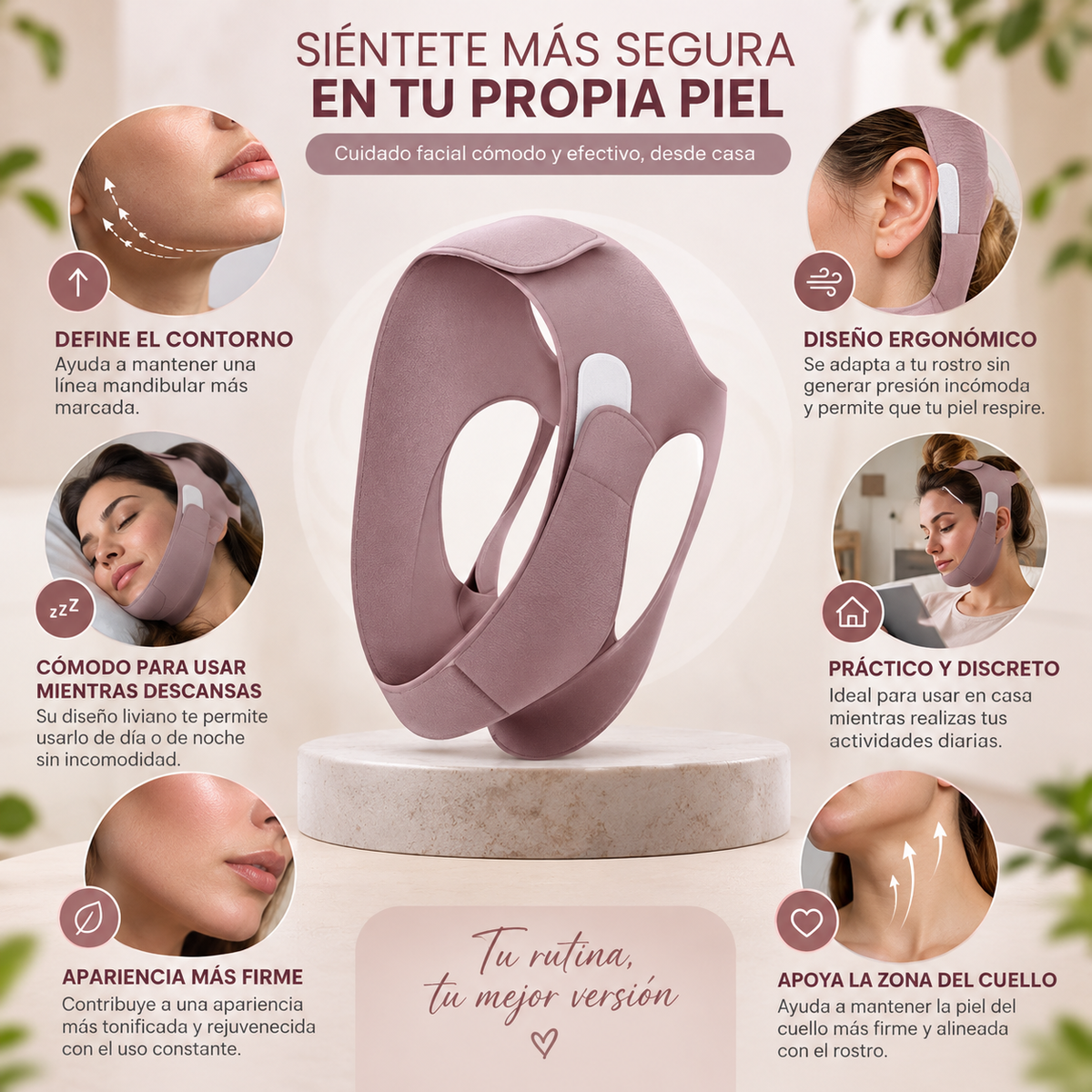 Banda para la papada- Un momento para ti y tu cuidado facial 💗