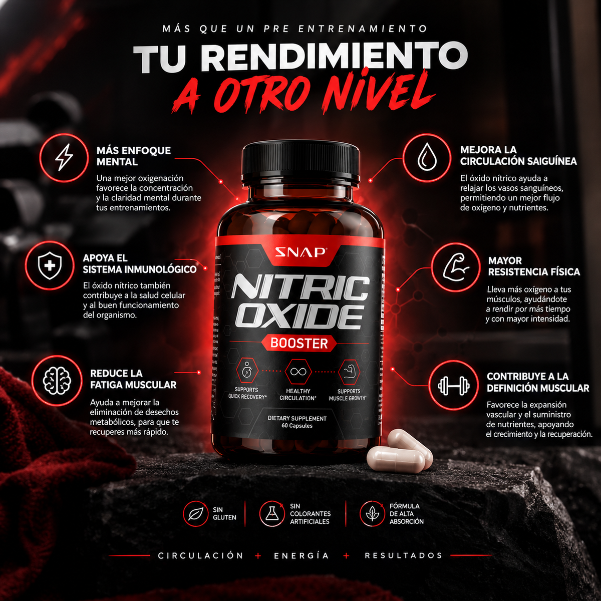 Nitric Oxide Booster- Energía para tu entrenamiento ⚡
