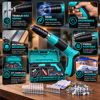 Pistola Remachadora De Clavos- Más orden, menos piezas perdidas🔧