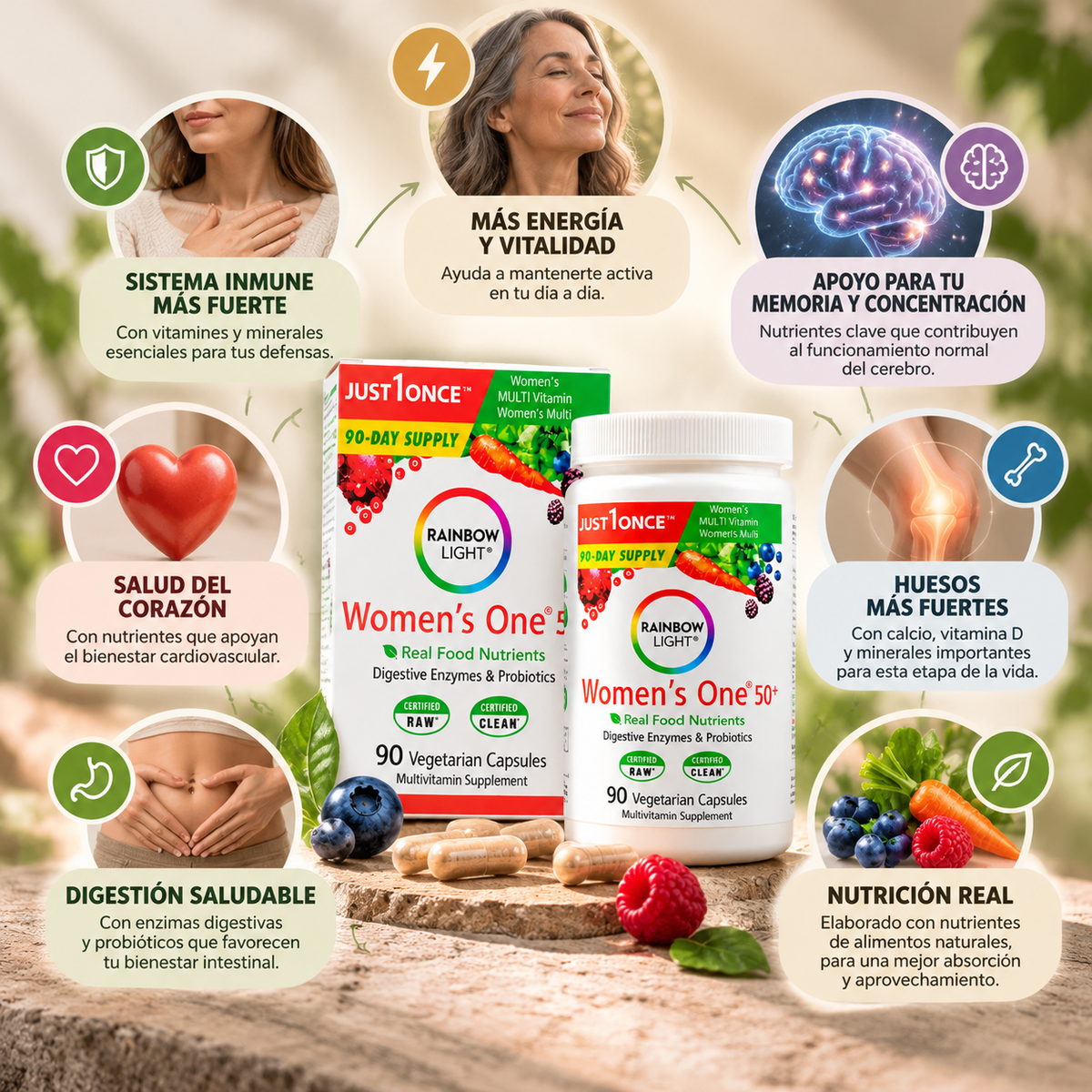 RAINBOW LIGHT WOMEN’S ONE 50+ -Tu nutrición diaria, de una forma más práctica 💚