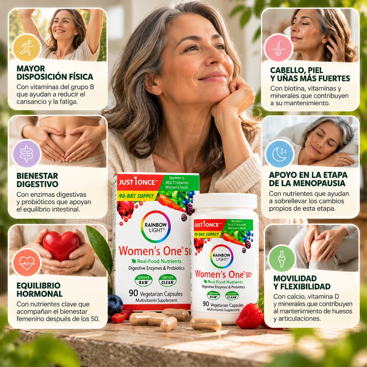 RAINBOW LIGHT WOMEN’S ONE 50+ -Tu nutrición diaria, de una forma más práctica 💚